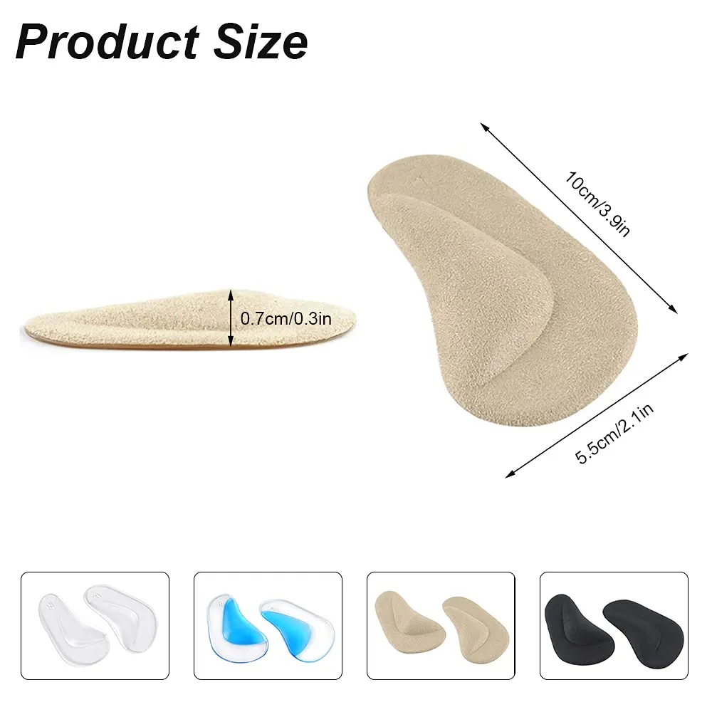 6 Paris Arch Support Insole Gel Pads, Adhesive Foot Arch Inserts for Flat Feet, Gel Arch Pads for Relieve Pressure and Feet Pain (Multi) Multi