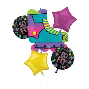 90s So Fly Neon Foil Mylar Balloon Bouquets | Set 5