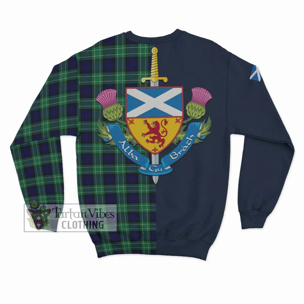 Abercrombie Tartan Sweatshirt Alba with Scottish Lion Royal Arm Half Style