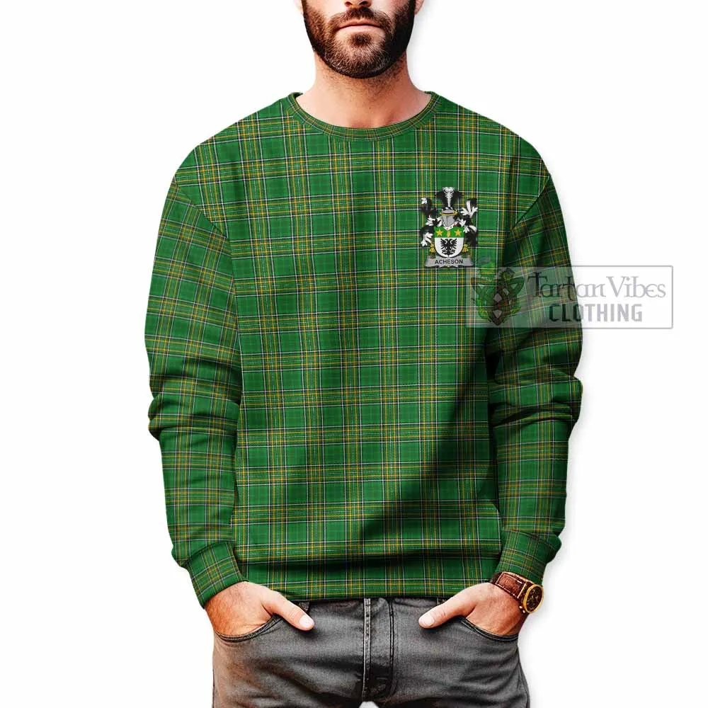 Acheson Irish Clan Tartan Sweatshirt with Coat of Arms