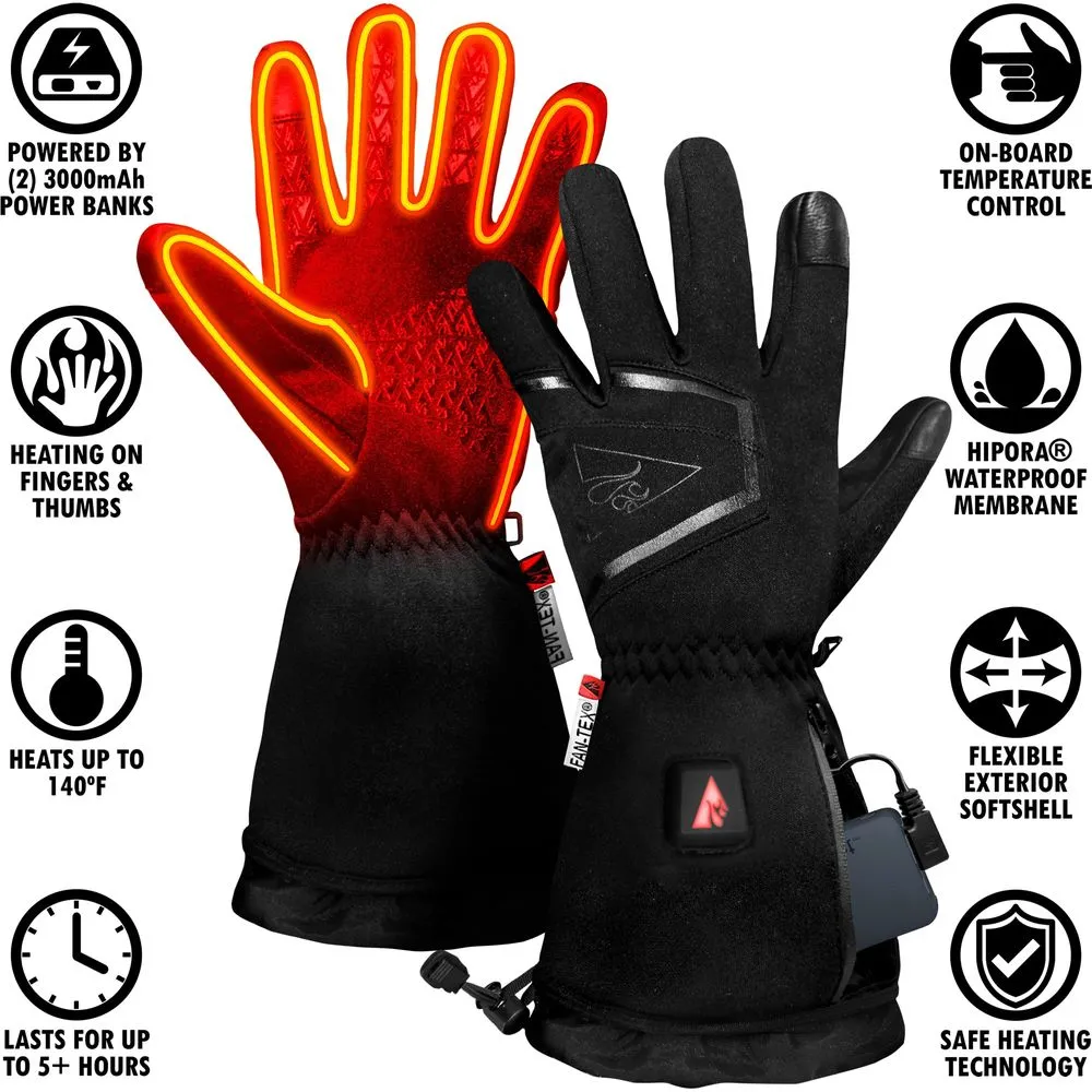 ActionHeat AH-FWGV-5V-M-2X 5V Plush-Softshell Heated Gloves for Men - Black - 2XL