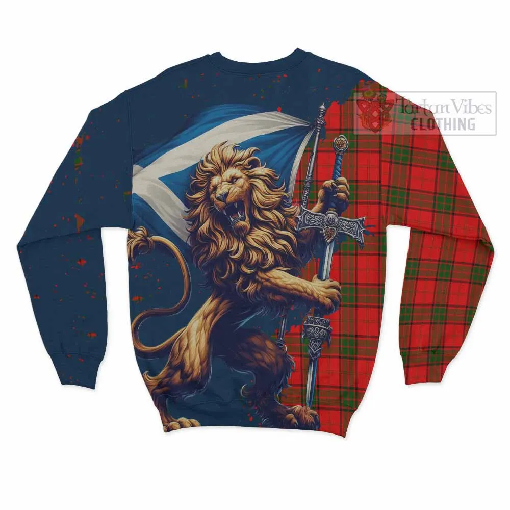 Adair Tartan Family Crest Sweatshirt with Scottish Majestic Lion