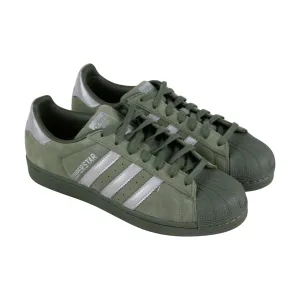 Adidas Super Star B41988 Mens Green Suede Lace Up Lifestyle Sneakers Shoes