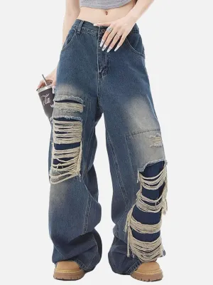 Aelfric Eden Distressed Design Loose Jeans