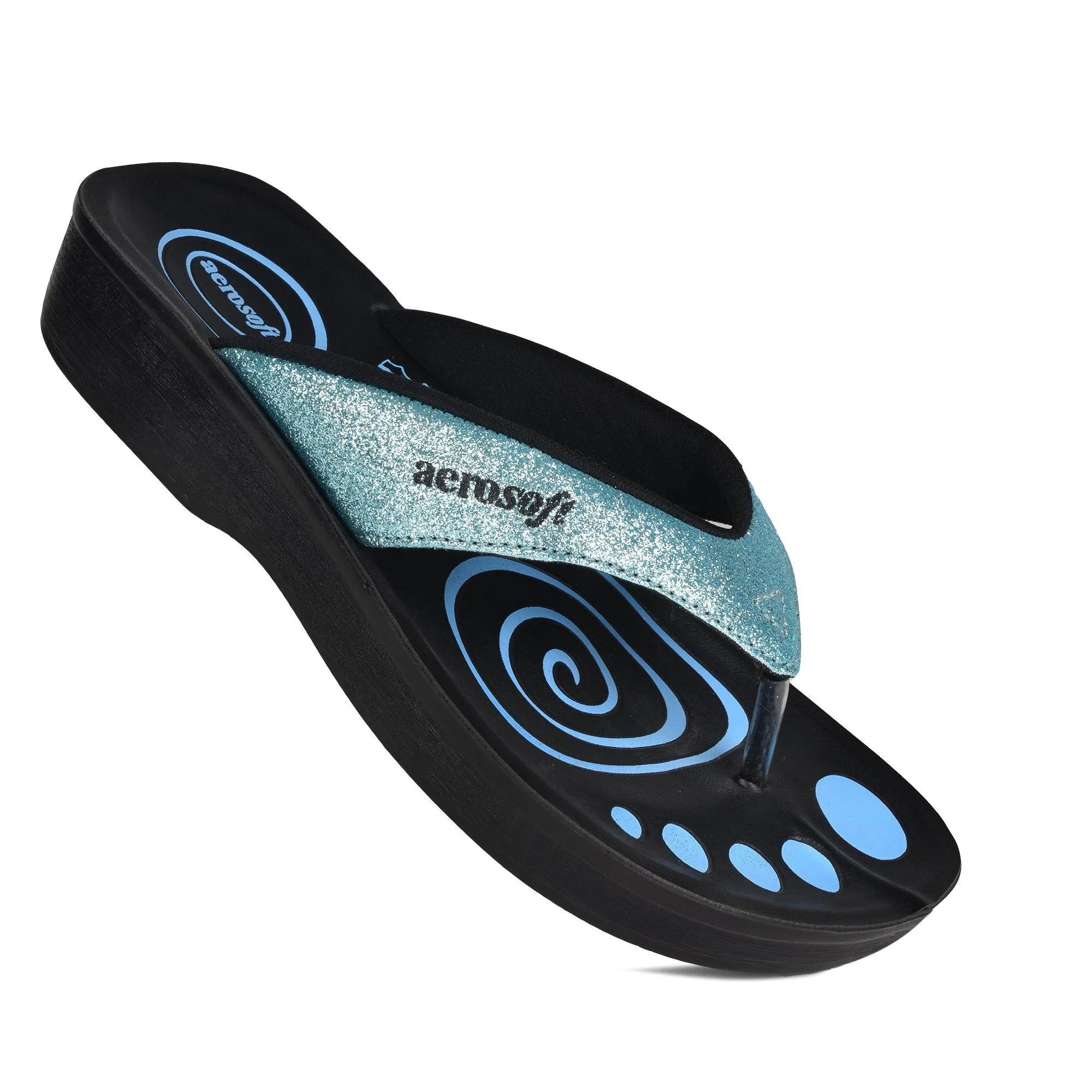 Aerosoft - Glitter A0825 Thong Beach Wear - Summer Arch Support Flip Flops for Women