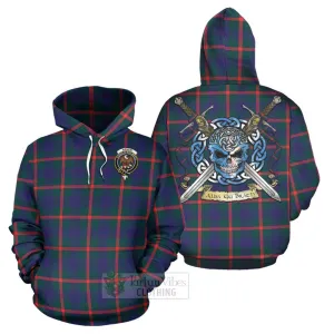 Agnew Tartan Hoodie with Family Crest Celtic Skull Style