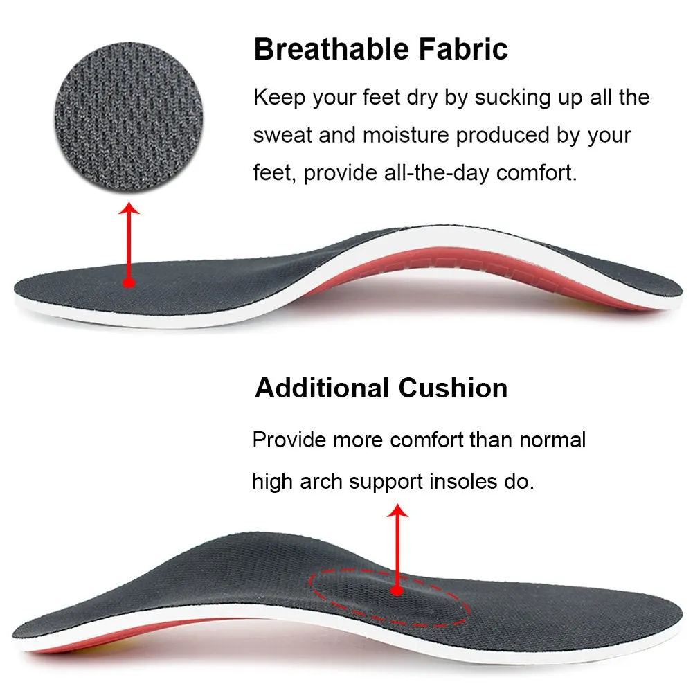 Ailaka High Arch Support Shoe Insoles Inserts for Flat Feet - Orthotic Insoles High Arch for Men Women Arch Pain, Plantar Fasciitis Relief Insoles 9-12 M US Women/7.5-10.5 M US Men