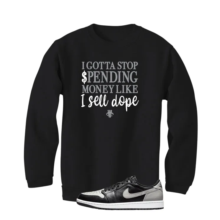 Air Jordan 1 Low OG Shadow Black T-Shirt (STOP SPENDING MONEY)