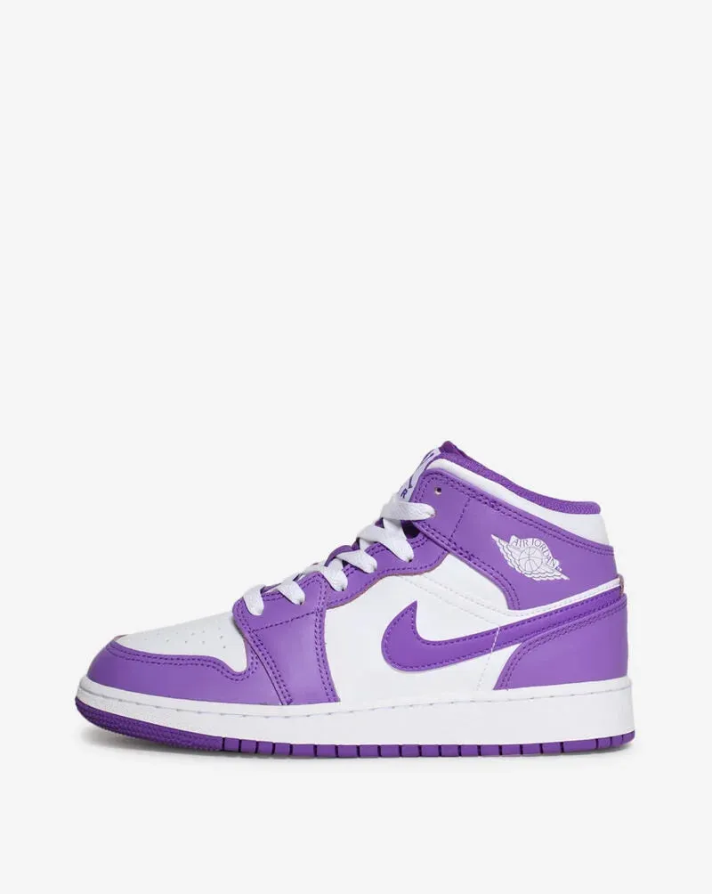 Air Jordan 1 Mid GS Purple Venom White Grade School Sizes DQ8423-511