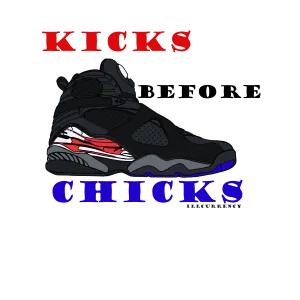 Air Jordan 8 “Playoffs” | illcurrency White T-Shirt (KICKS BEFORE CHICKS)