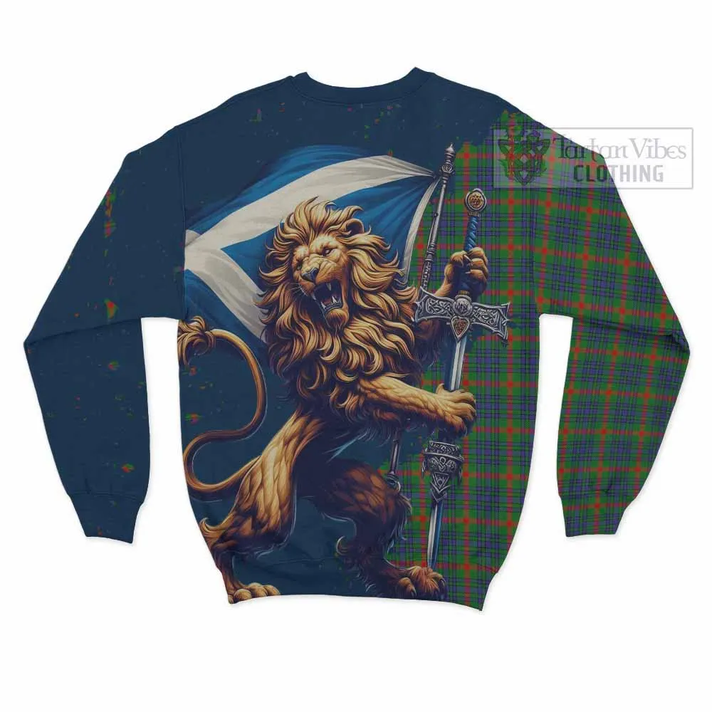 Aiton Tartan Family Crest Sweatshirt with Scottish Majestic Lion