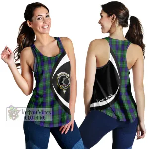 Alexander Tartan Women's Racerback Tanks with Family Crest Circle Style