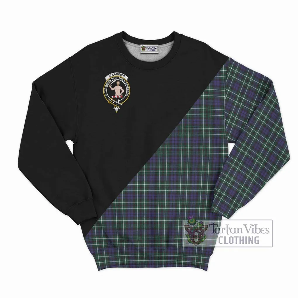 Allardice Tartan Sweatshirt with Family Crest and Military Logo Style