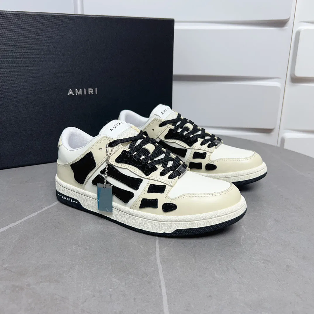 AMR Skel Top Low Black, Beige, and White Sneakers-147