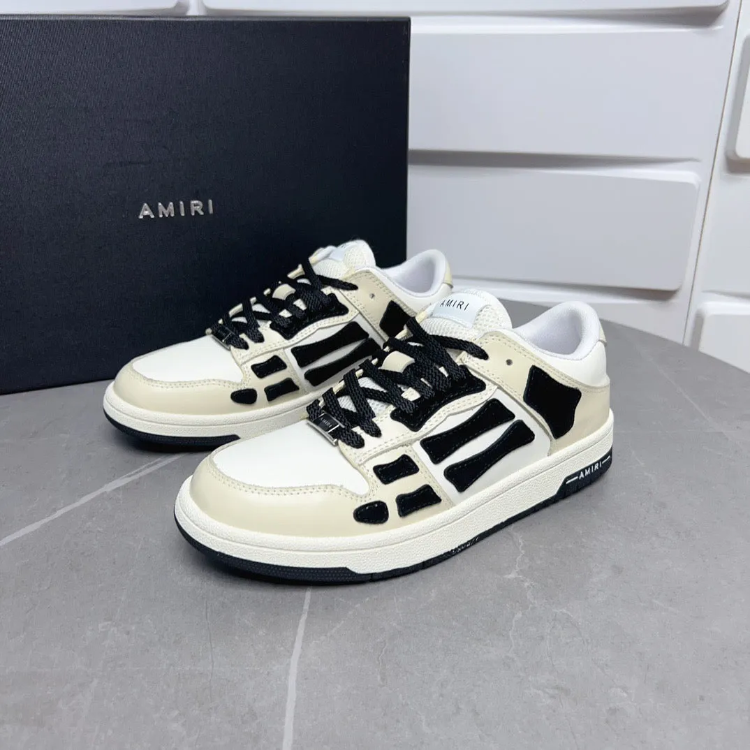 AMR Skel Top Low Black, Beige, and White Sneakers-147