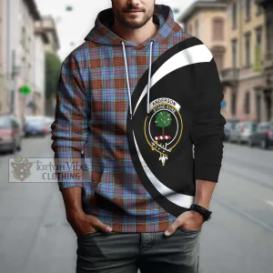 Anderson Modern Tartan Hoodie with Family Crest Circle Style