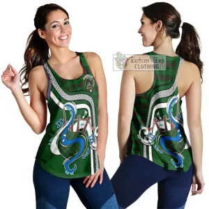 Anstruther Tartan Women's Racerback Tanks with Epic Bagpipe Style