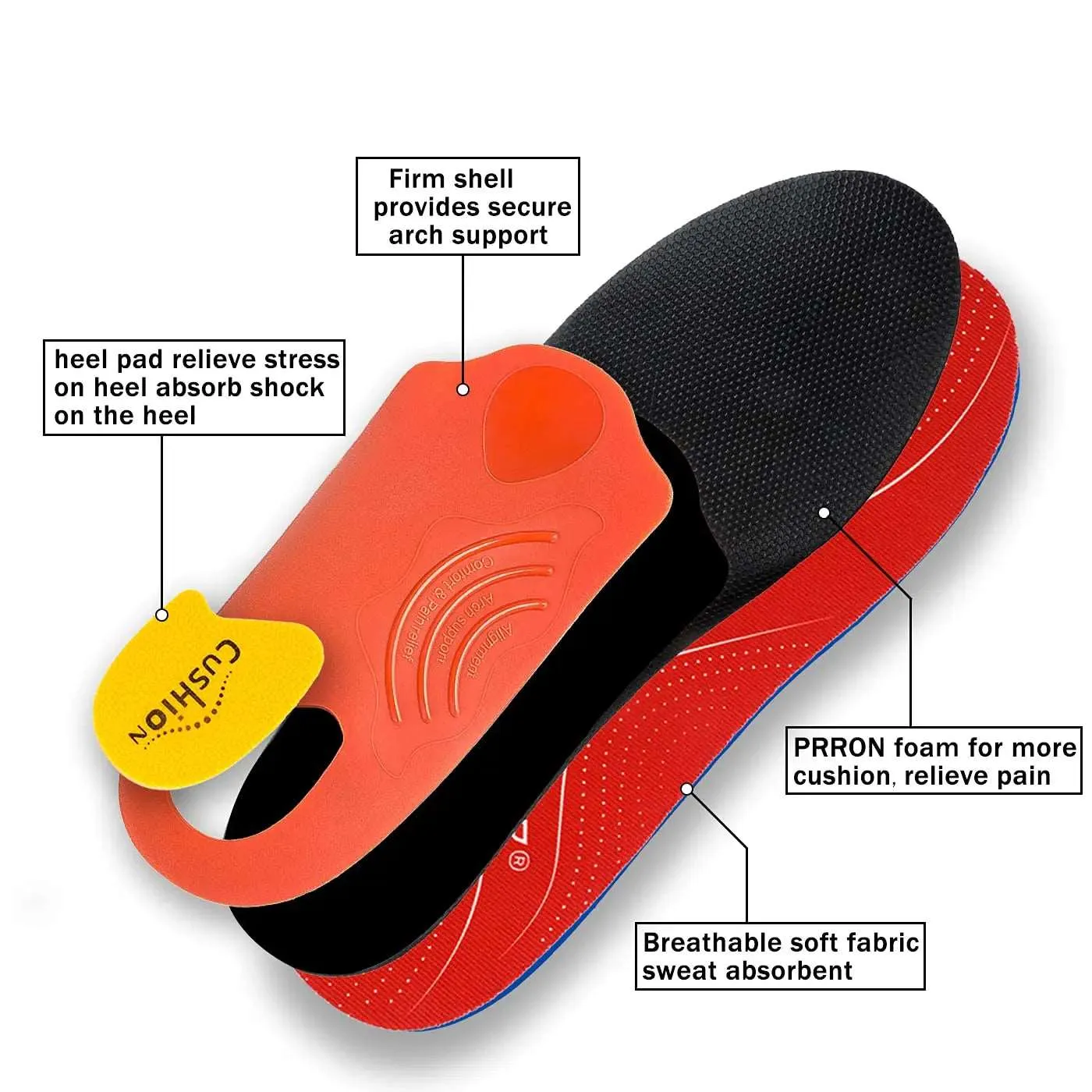 Arch Heavy Support Plantar Sport Orthopedic Insert Insole