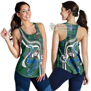 Armstrong Ancient Tartan Women's Racerback Tanks with Epic Bagpipe Style