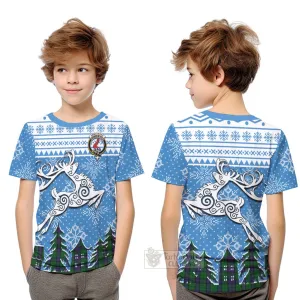 Armstrong Clan Christmas Kid T-Shirt Celtic Reindeer Style