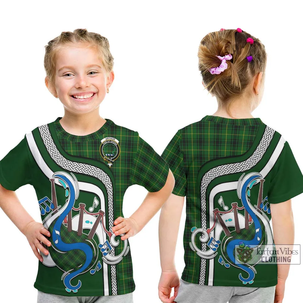 Arthur Tartan Kid T-Shirt with Epic Bagpipe Style