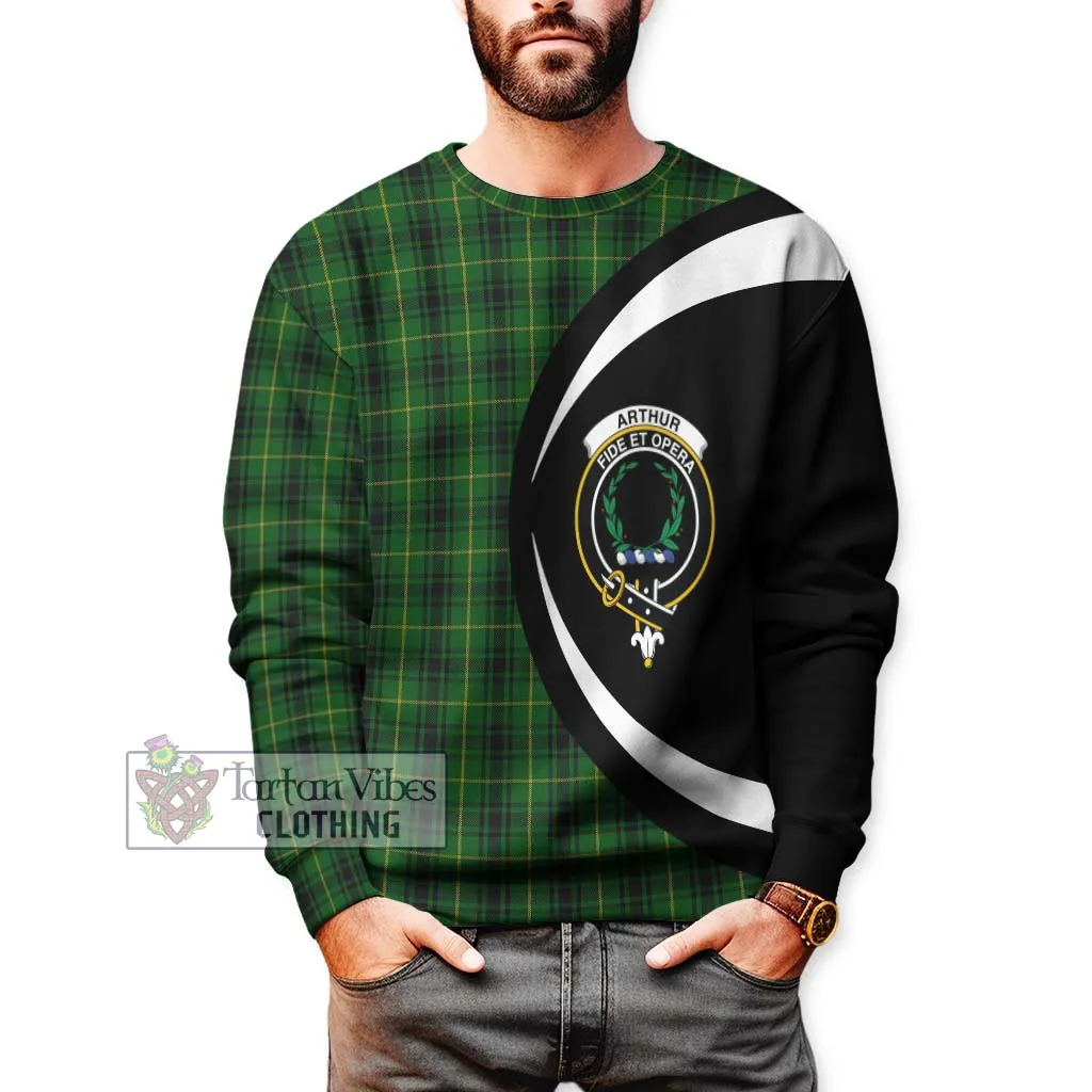 Arthur Tartan Sweatshirt with Family Crest Circle Style