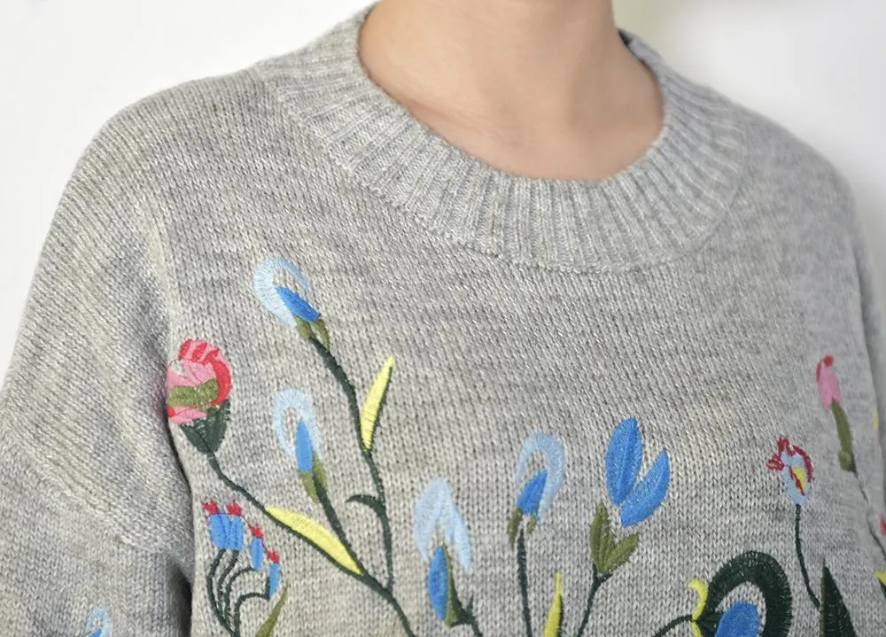 Artsy Fartsy Floral Embroidered Sweater