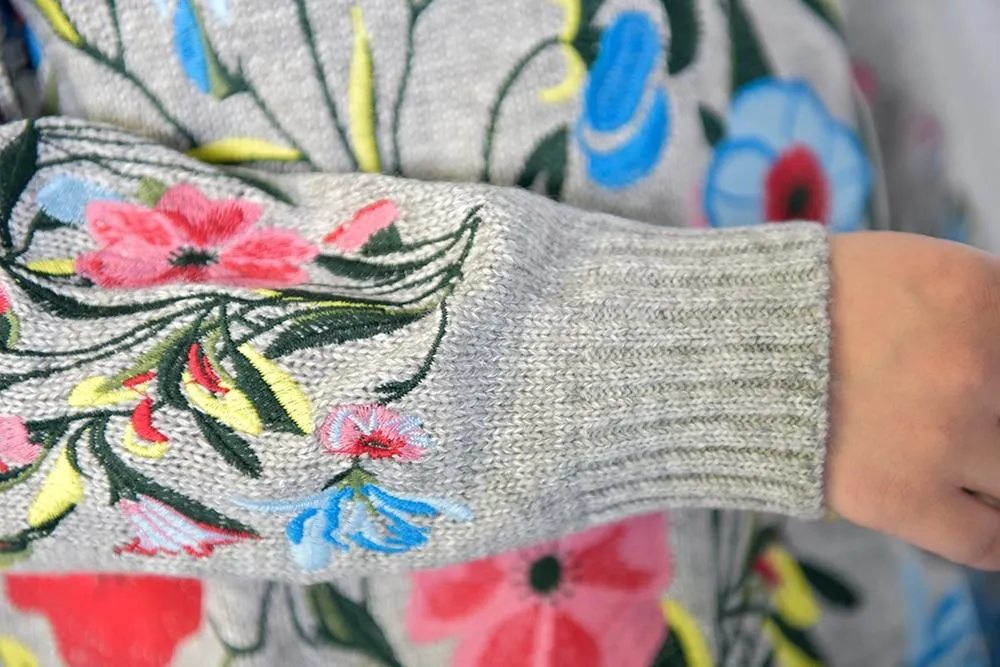 Artsy Fartsy Floral Embroidered Sweater