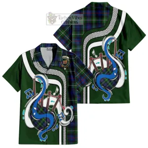 Baillie Tartan Short Sleeve Button Shirt with Epic Bagpipe Style