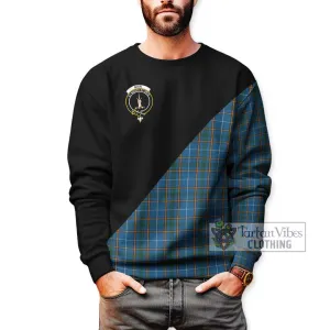 Bain Tartan Sweatshirt with Family Crest and Military Logo Style