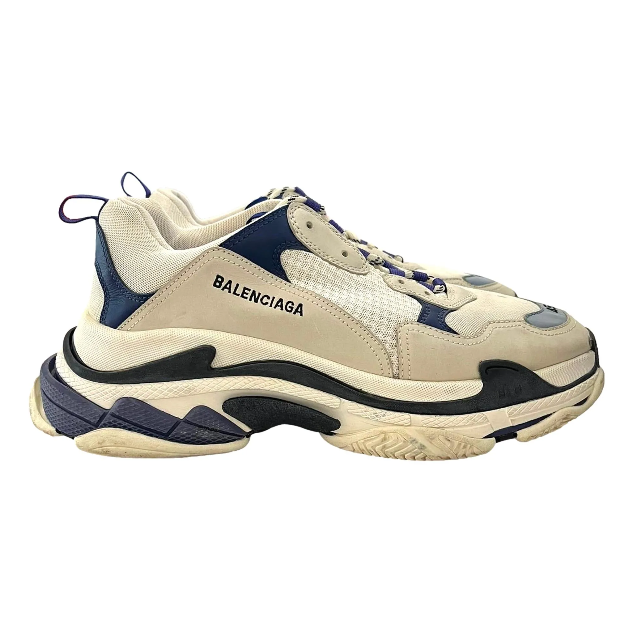 Balenciaga Triple S Leather, Nubuck & Mesh Sneakers. Size 45