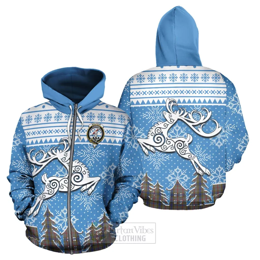 Balfour Clan Christmas Hoodie Celtic Reindeer Style