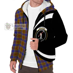 Balfour Tartan Sherpa Hoodie with Family Crest Circle Style