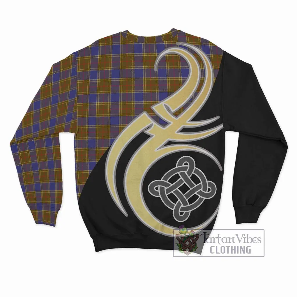 Balfour Tartan Sweatshirt with Family Crest and Celtic Symbol Style