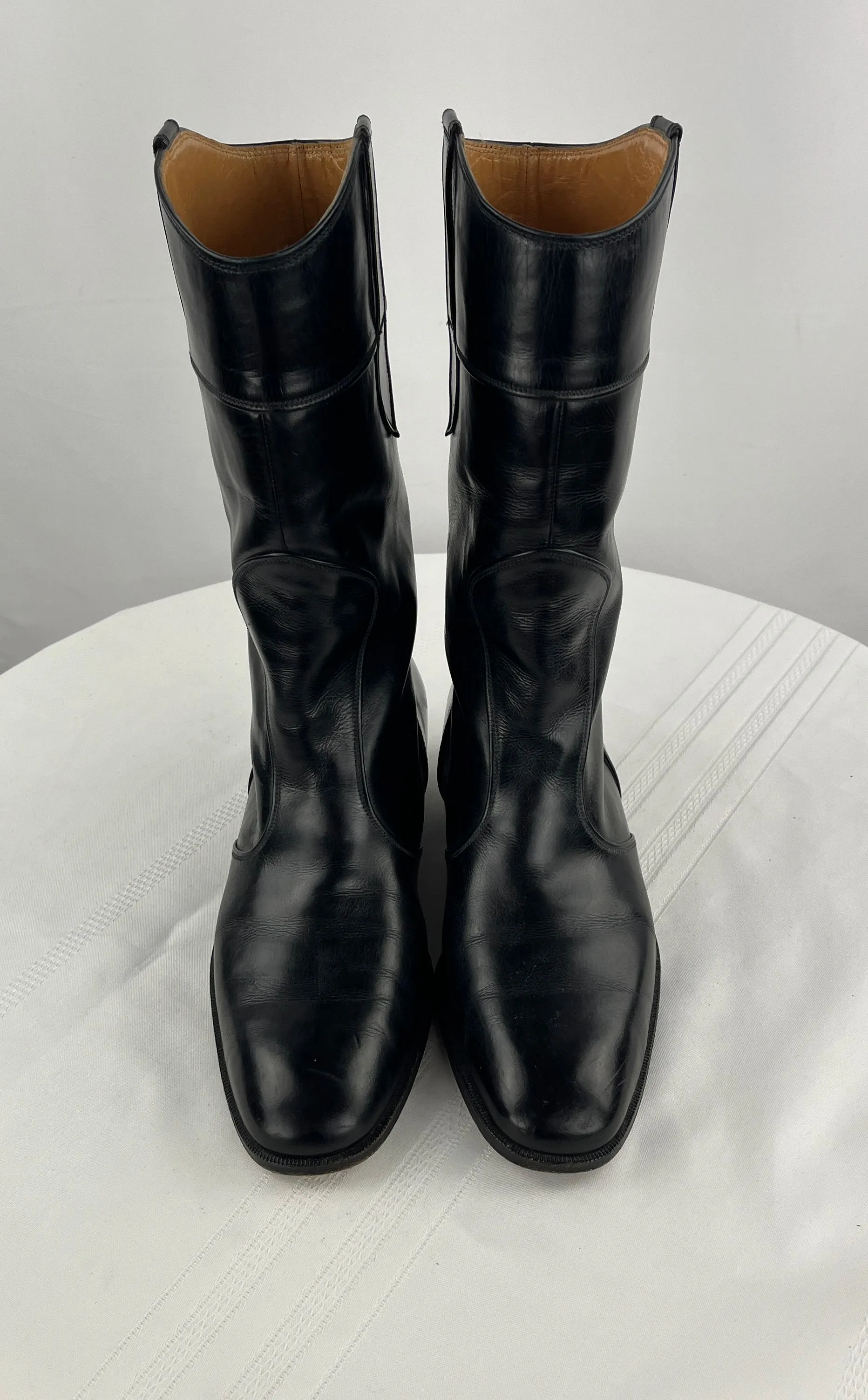 Bally Women's Black Italian Leather Pull On Boots Size 8M