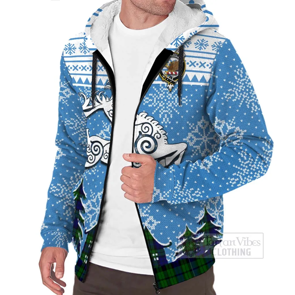 Bannatyne Clan Christmas Sherpa Hoodie Celtic Reindeer Style