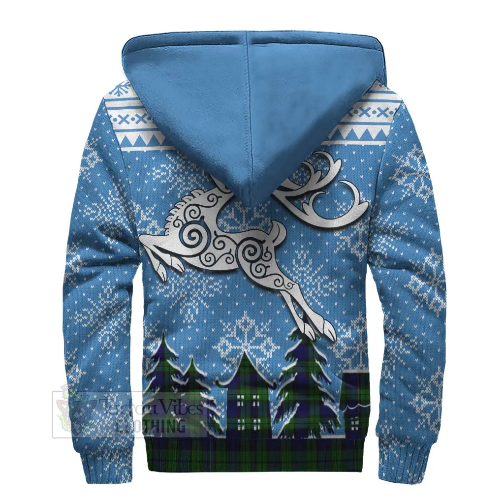 Bannatyne Clan Christmas Sherpa Hoodie Celtic Reindeer Style