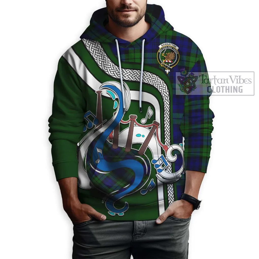 Bannatyne Tartan Hoodie with Epic Bagpipe Style