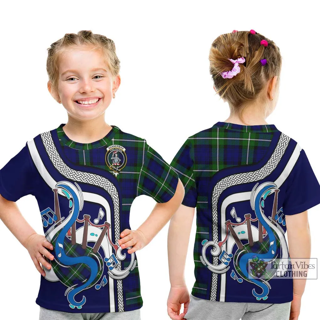 Bannerman Tartan Kid T-Shirt with Epic Bagpipe Style