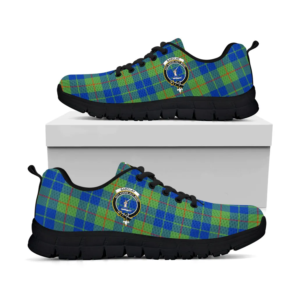 Barclay Hunting Ancient Tartan Sneakers with Family Crest