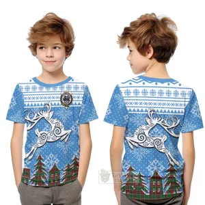 Baxter Clan Christmas Kid T-Shirt Celtic Reindeer Style