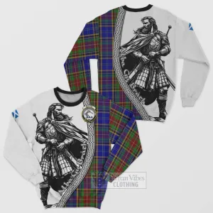 Beattie (Beatty) Tartan Clan Crest Sweatshirt with Highlander Warrior Celtic Style