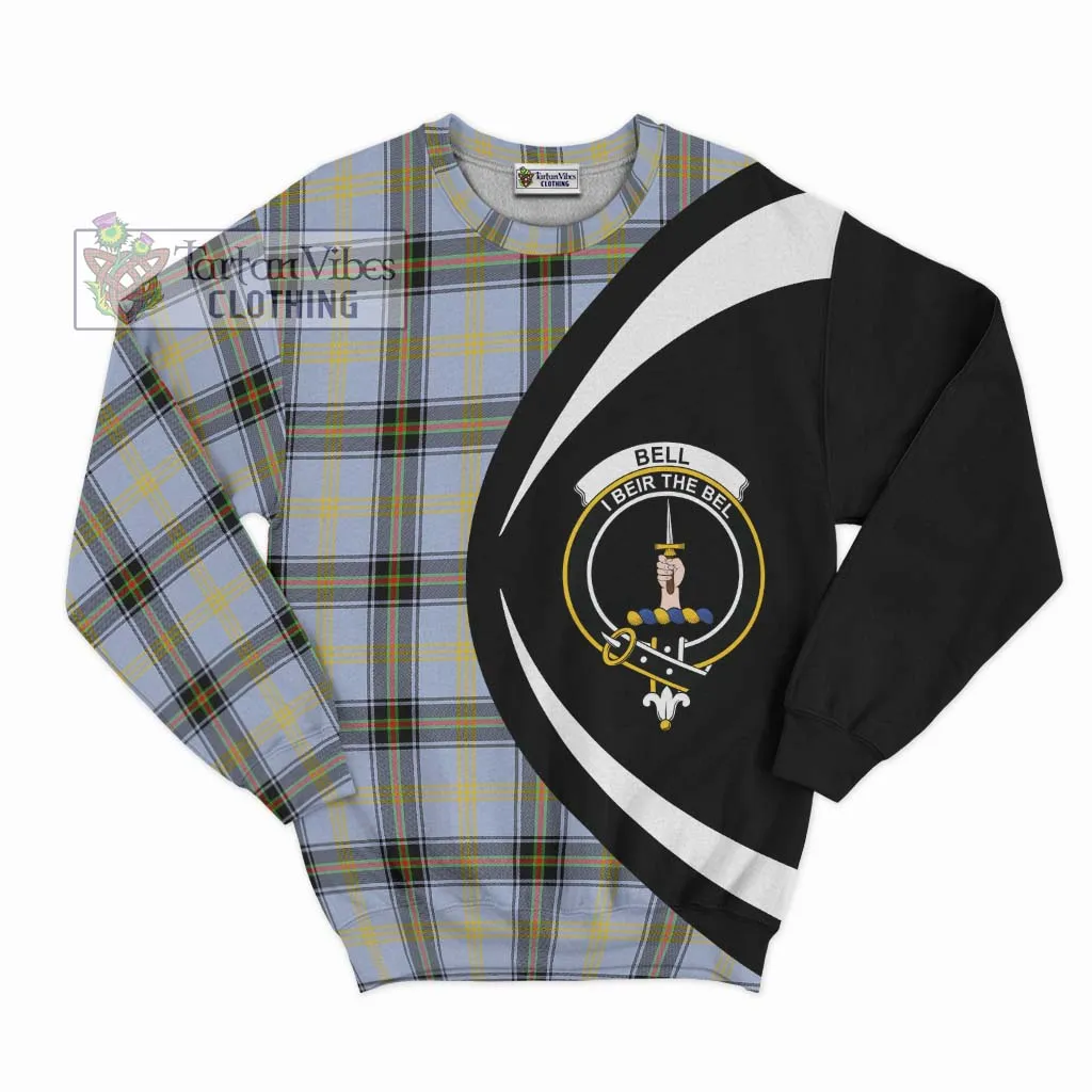 Bell Tartan Sweatshirt with Family Crest Circle Style