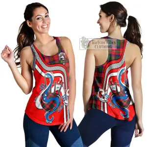 Belsches Tartan Women's Racerback Tanks with Epic Bagpipe Style