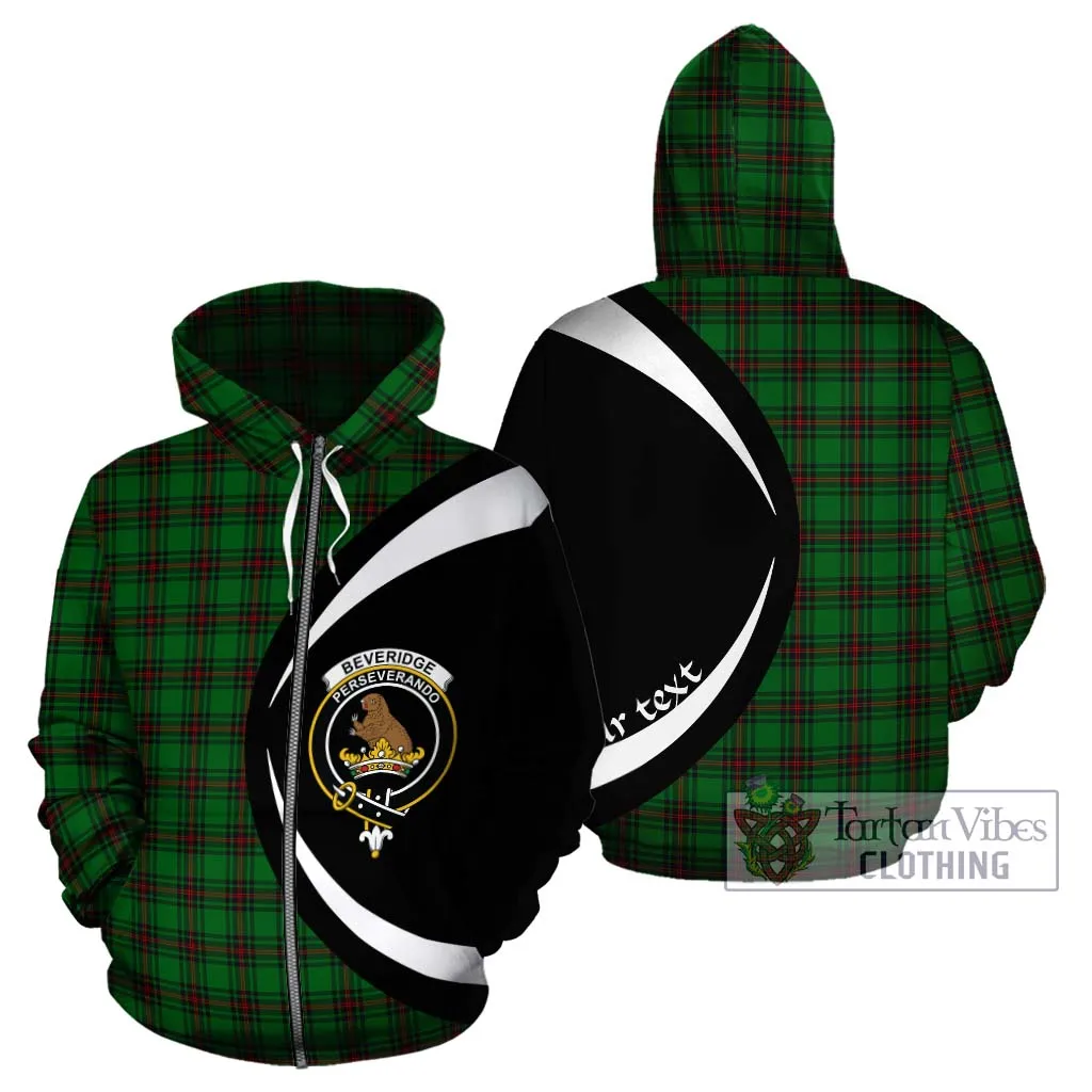 Beveridge Tartan Hoodie with Family Crest Circle Style