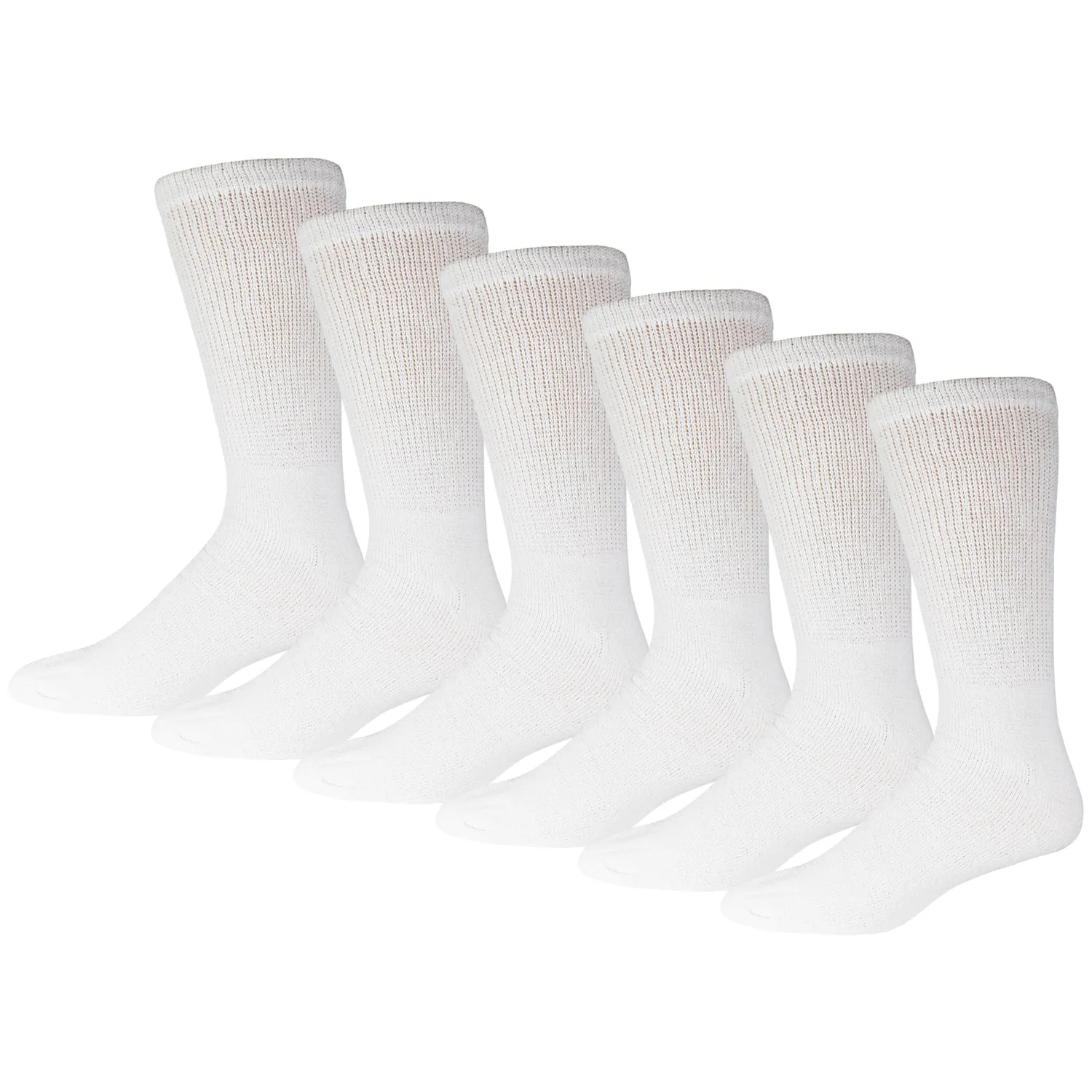 Big and Tall Diabetic Cotton Neuropathy Crew Socks, Size 13-16