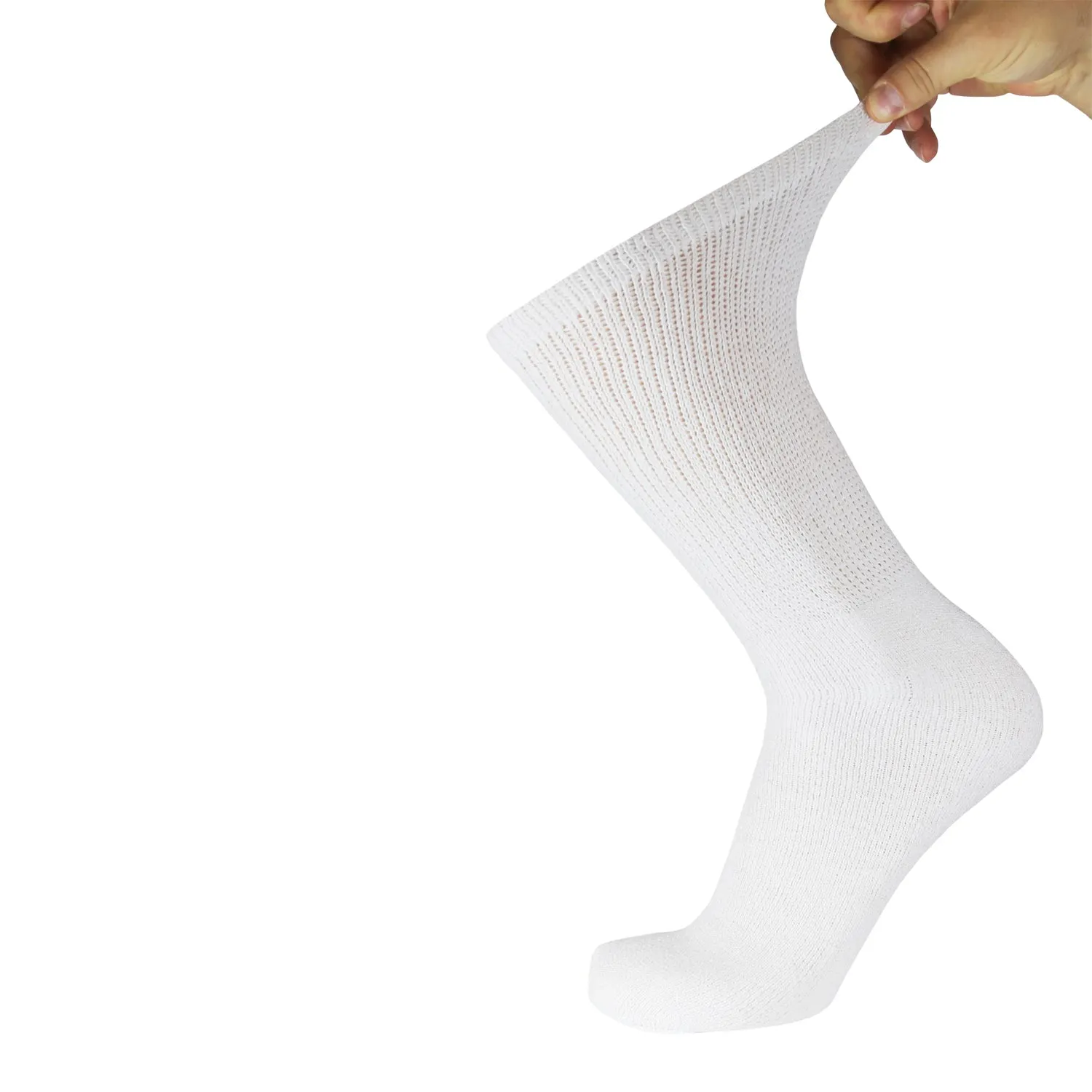 Big and Tall Diabetic Cotton Neuropathy Crew Socks, Size 13-16