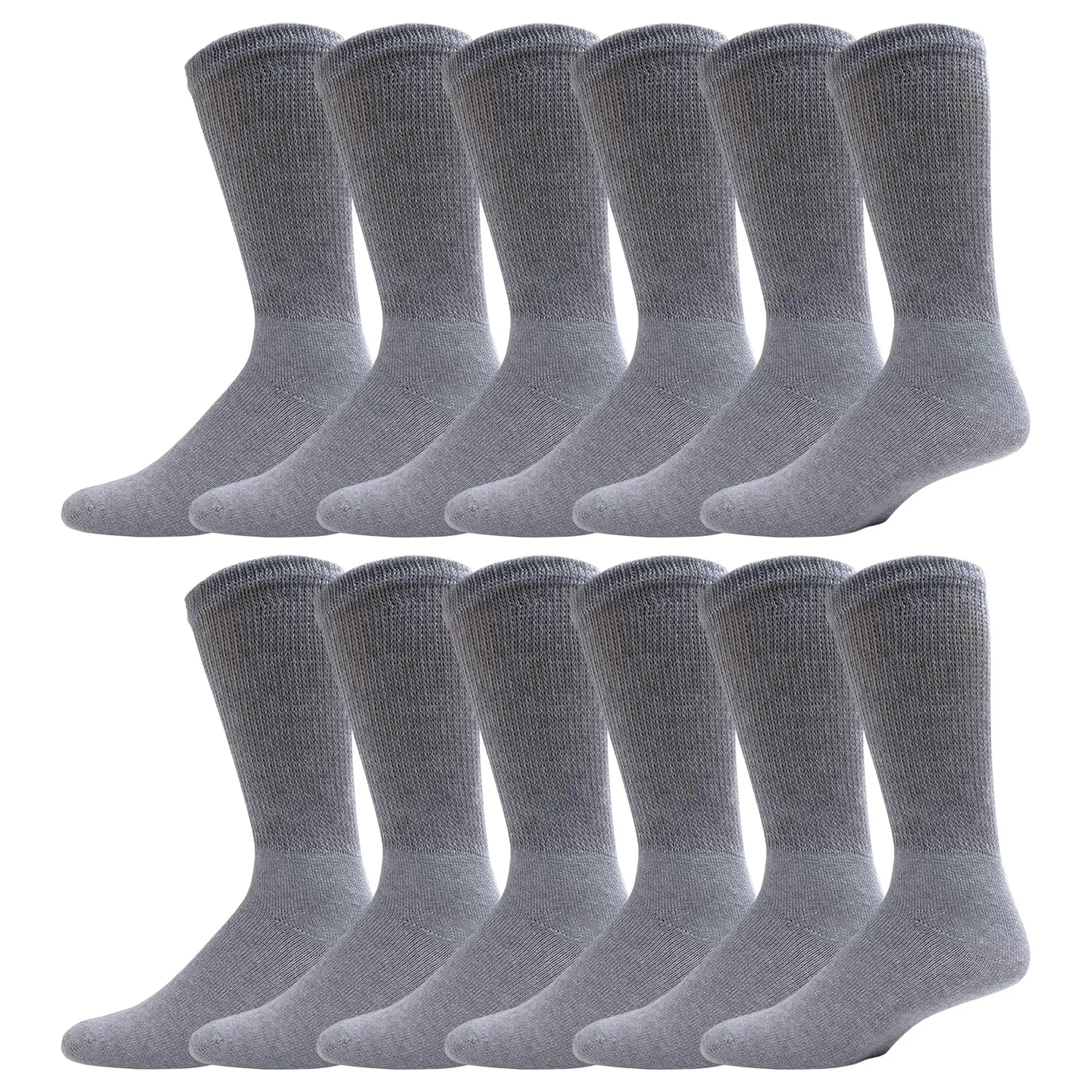 Big and Tall Diabetic Cotton Neuropathy Crew Socks, Size 13-16