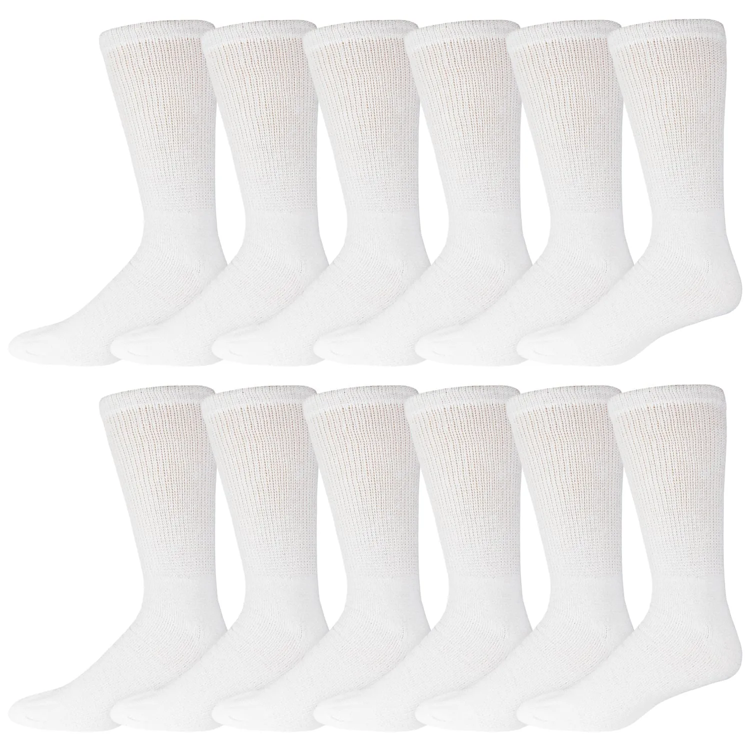 Big and Tall Diabetic Cotton Neuropathy Crew Socks, Size 13-16