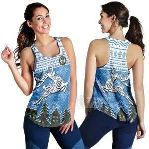 Bisset Clan Christmas Women's Racerback Tanks Celtic Reindeer Style